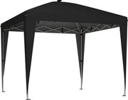 Outsunny Gazebo 3x3 m Dobrável Pop-Up com Altura Ajustável, UV50+ Gazebo de Jardim com Luz Central e USB, Controle Remoto, Bolsa de Transporte, para Exterior, Acampamento, Festas, Preto | Aosom Portugal