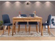 Conjunto de Mesa e Cadeiras Costa – Pinho Atlântico e Azul Marinho – M