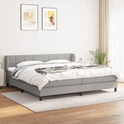 vidaXL Cama com molas/colchão 200x200 cm tecido cinza-claro