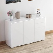 Aparador Mandy de 117 cm - Branco Brilhante - Design Moderno