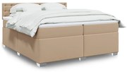 vidaXL Cama com molas/colchão 200x200 cm couro artificial cappuccino