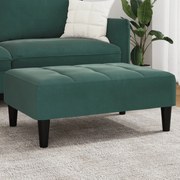 vidaXL Apoio de pés 77x55x31 cm veludo verde-escuro