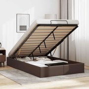 vidaXL Estrutura de cama otomana sem colchão 120x200 cm castanho