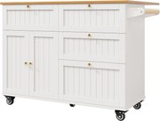 Ilha de cozinha com tampo rebatível, mesa de jantar multifuncional com espaço de arrumação, 133x37,3/70x88 cm, Branco