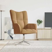 vidaXL Cadeira de descanso veludo castanho