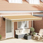 vidaXL Toldo Retrátil Amarelo e Cinza 400 x 200 cm Poliéster e Metal