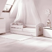 Cama infantil branca princesa 140x70 com gaveta - colchão e estrado incluído