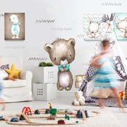 Autocolante Maco com um ursinho de peluche para o quarto das crianças