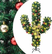 vidaXL Cato de Natal com suporte e LEDs PVC 150 cm verde