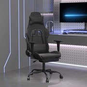 vidaXL Cadeira gaming c/ apoio pés couro artificial preto