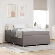vidaXL Estrutura de cama com colchão Cinzento-acastanhado 140 x 200 cm