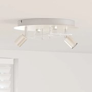 vidaXL Foco de teto com holofotes Níquel 29 x 29 x 11 cm Aço e Vidro