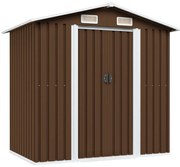 vidaXL Abrigo de jardim 204x132x186 cm aço castanho