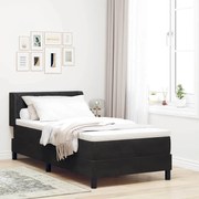 Cama Box Spring com Colchão Preto 90x190 cm Veludo