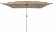 vidaXL Guarda-sol Quadrado 295 x 245 cm Taupe