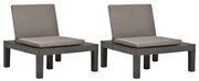 vidaXL Cadeiras de jardim com almofadões 2 pcs plástico antracite