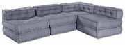 vidaXL Sofá Modular 4 pcs Cinzeto tecido