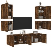 vidaXL 6 pcs móveis de parede p/ TV derivados madeira carvalho fumado