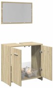 vidaXL 2 pcs conj. móveis casa banho derivados madeira carvalho sonoma