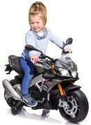 Mota elétrica infantil bateria 12V Aprilia Tuono V4 1100 RR Preta