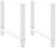 vidaXL Pés para mesa de jantar , 2 peças, 100x (72-73) cm, branco, aço