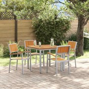 vidaXL Conjunto de Jantar de Jardim de 5 Peças em Madeira Sólida de Acácia e Metal