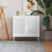 vidaXL Portas de armário 2 pcs design de persiana pinho maciço branco