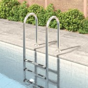 vidaXL Escada de piscina 54x38x158 cm aço inoxidável 304