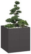 vidaXL Vaso floreira 80x80x80 cm aço preto