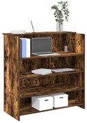 vidaXL Balcão recepção 100x50x103,5 cm deriv. madeira carvalho fumado