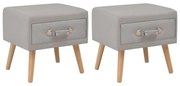 vidaXL Mesas-de-cabeceira 2 pcs 40x35x40 cm tecido cinzento
