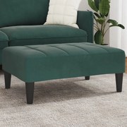vidaXL Apoio de pés 77x55x31 cm veludo verde-escuro