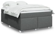 vidaXL Cama com molas/colchão 140x200 cm tecido cinzento-escuro