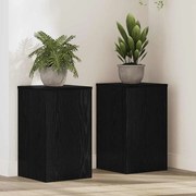 vidaXL Suportes para Plantas 2 pcs Carvalho Preto 30 x 30 x 50 cm em Madeira de Engenharia