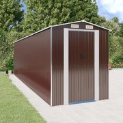 vidaXL Abrigo de jardim 192x689x223 cm aço galvanizado castanho-escuro