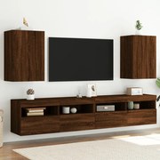 vidaXL Móveis parede p/ TV 2 pcs derivados madeira carvalho castanho