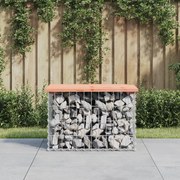 vidaXL Banco jardim design gabião 63x44x42 cm madeira douglas maciça