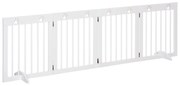 PawHut Barreira de Segurança Dobrável para Cães Grade de Proteção de 4 Painéis com Pés para Portas Escadas Corredor 204x30x61cm | Aosom Portugal