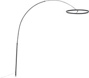 Candeeiro de pé de arco de design preto incl. LED regulável em 3 níveis - Anello