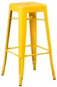Pack De 4 Bancos Altos Empilháveis Em Aço Lix Amarelho Amarelho Intenso & ↑75 Cm - Sklum