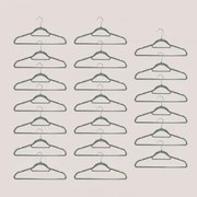 Pack De 20 Cabides Em Veludo Palou Verde Cáqui - Sklum