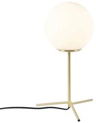 Candeeiro de mesa Art Deco em latão com vidro opalino 45,5 cm - Pallon Art Deco