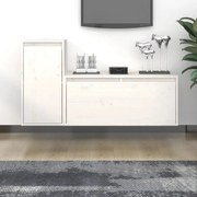 vidaXL Móveis de TV 2 pcs madeira de pinho maciça branco