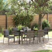vidaXL Conjunto de Cadeiras de Jardim 7 pcs Cinzeto 160 x 80 x 73 cm