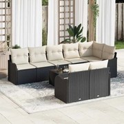 vidaXL Conjunto de Sofás de Jardim de 8 Peças com Almofadas em Rattan Sintético Marrom