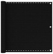 vidaXL Tela de varanda 90x400 cm PEAD preto