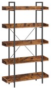 Estante de 5 prateleiras com estilo industrial | VASAGLE | 100 x 28 x 178 cm | preto | LLS110B01.