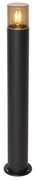Candeeiro de pé para exterior preto com cúpula fumada 70 cm - Odense Moderno