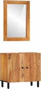 vidaXL 2 pcs conjunto de móveis para casa de banho acácia maciça