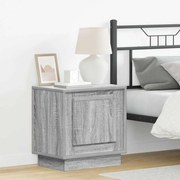vidaXL Mesa de cabeceira com luzes LED Cinza Sonoma 44x34,5x45 cm